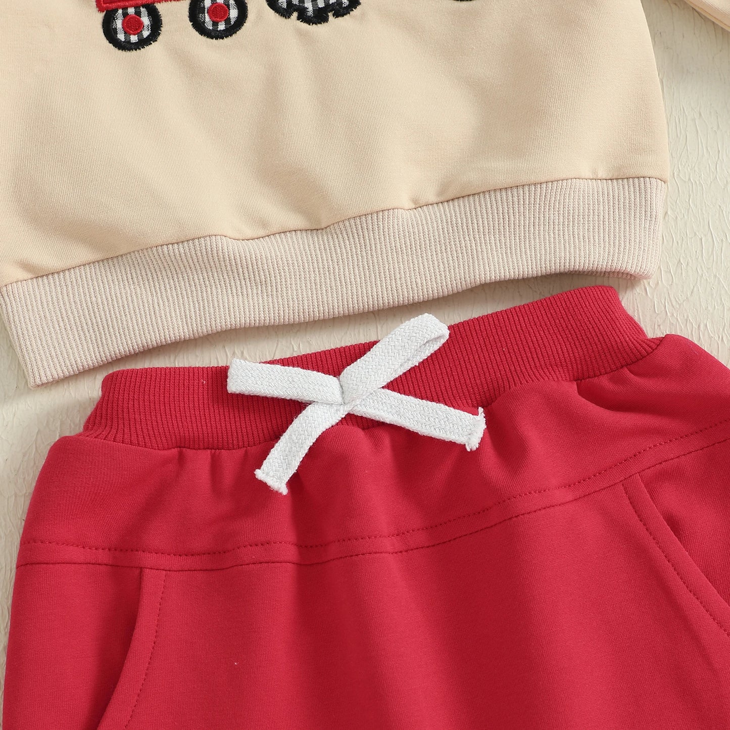 Baby Toddler Boys 2Pcs Christmas Set Truck and Christmas Tree Long Sleeve Round Neck Pullover Top Jogger Pants Set