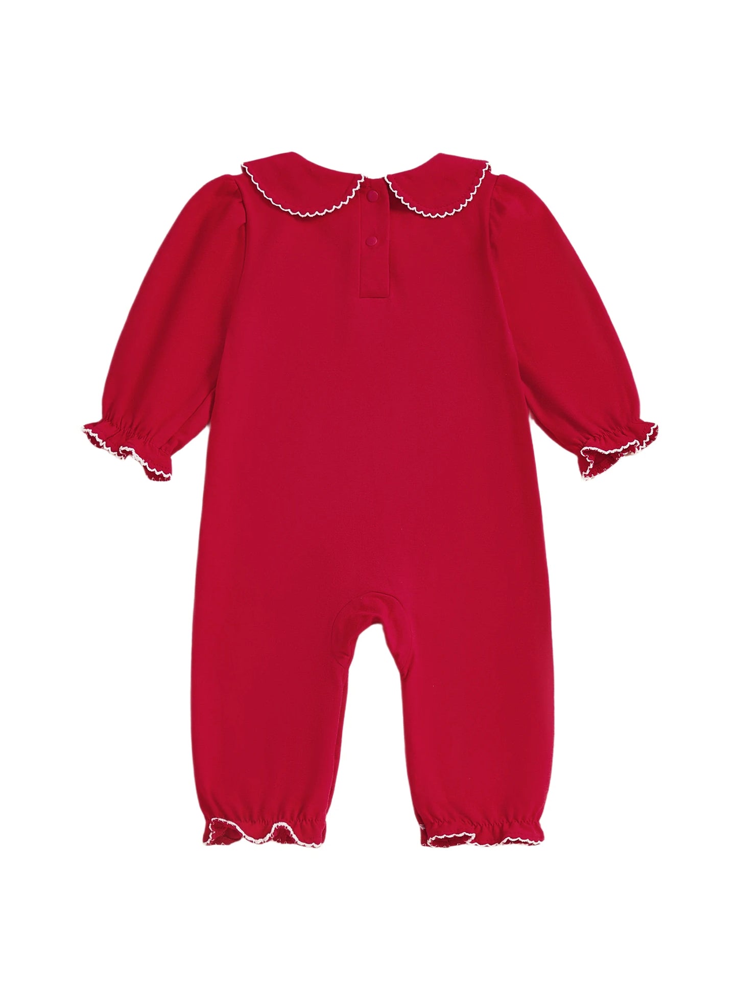 Baby Girls Jumpsuit Long Sleeve Doll Collar Frills Fall Casual Romper Clothes for Daily