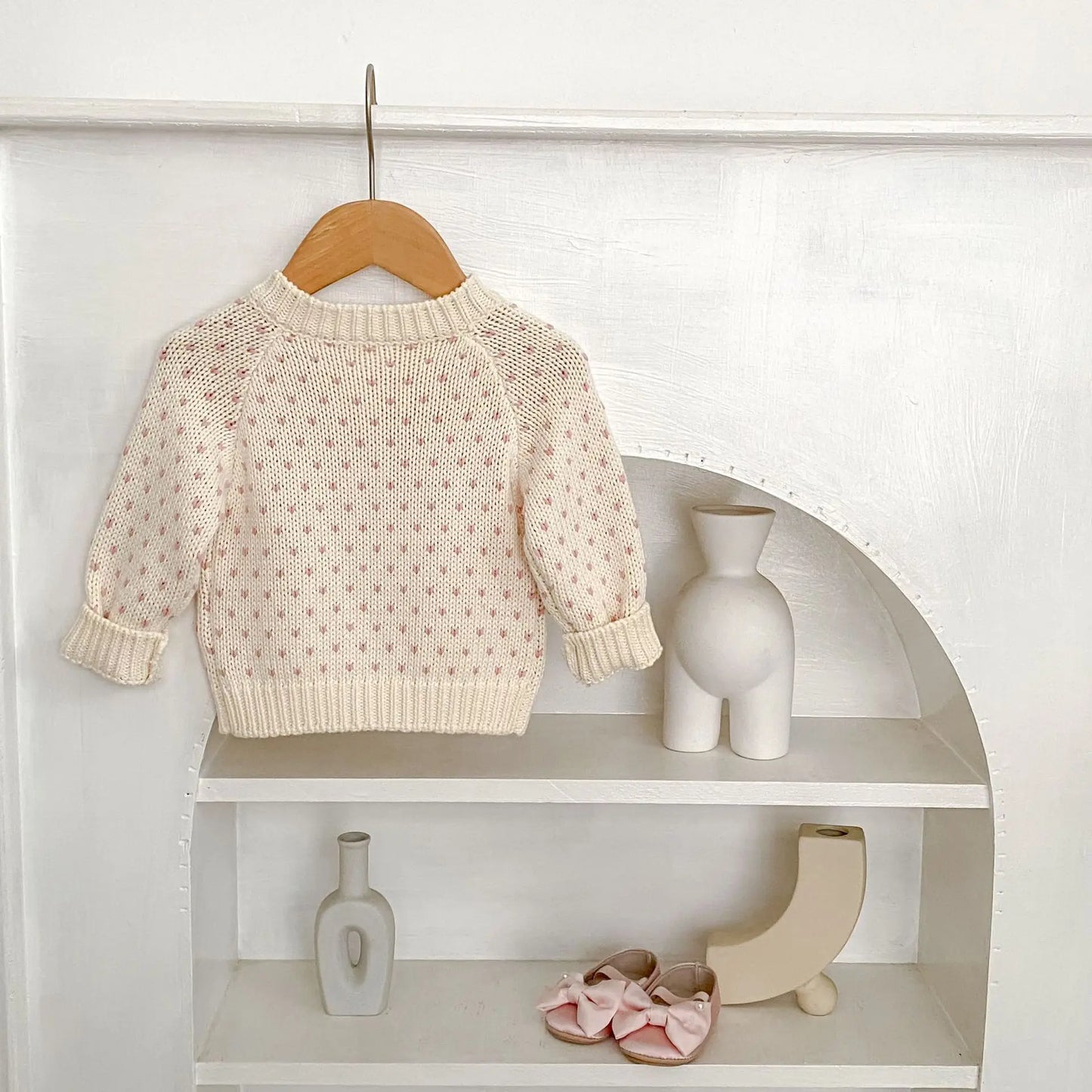 Baby Toddler Girl Sweater Cardigan Elegant Newborn Winter Kid Clothes Long Sleeve Knit Top Thick Warm Knitwear