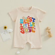 Load image into Gallery viewer, Baby Girl Boy Sassy Little Soul Print Flowers Short Romper Jumpsuit Cute Summer
