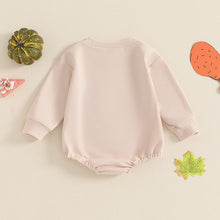 Load image into Gallery viewer, Baby Boys Girls Thanksgiving Romper Turkey Embroidery Long Sleeve Round Neck Bubble Jumpsuit
