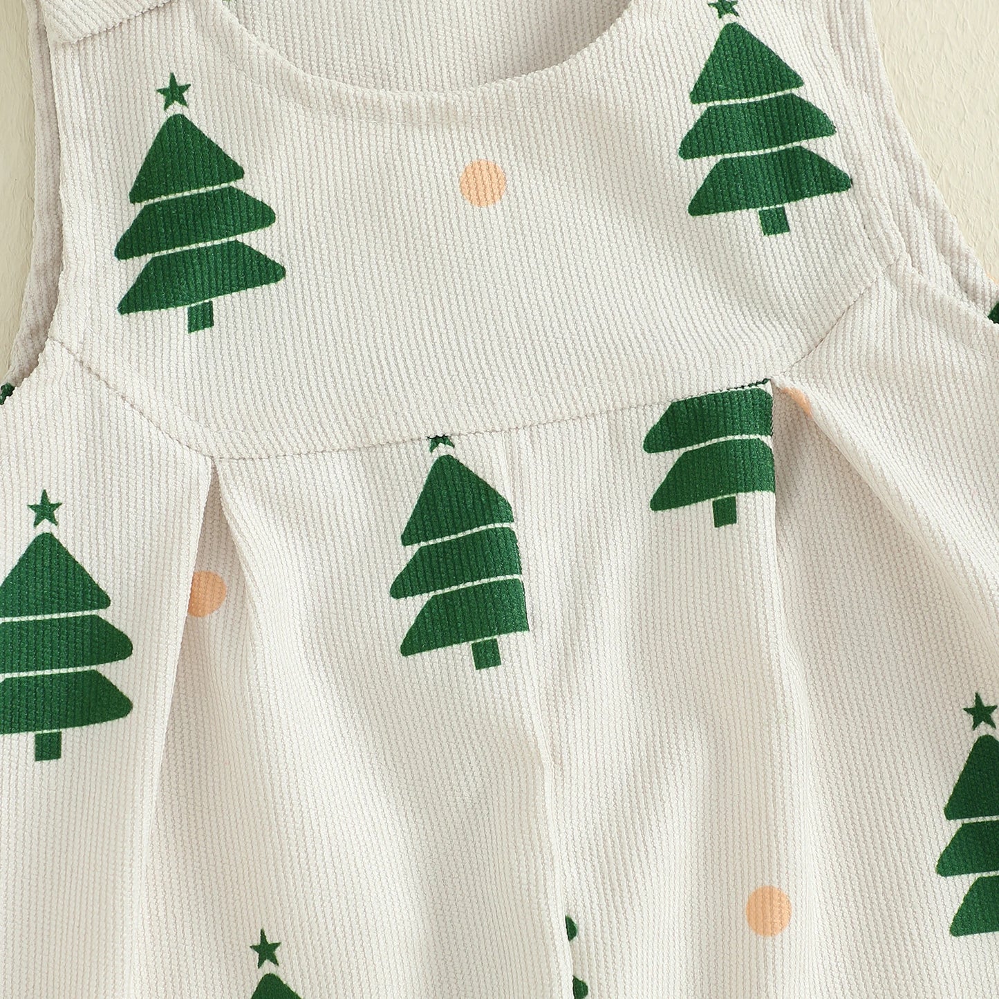 Baby Toddler Girls Boys Christmas Overalls Romper Christmas Tree Print Sleeveless Jumpsuit Suspender Pants