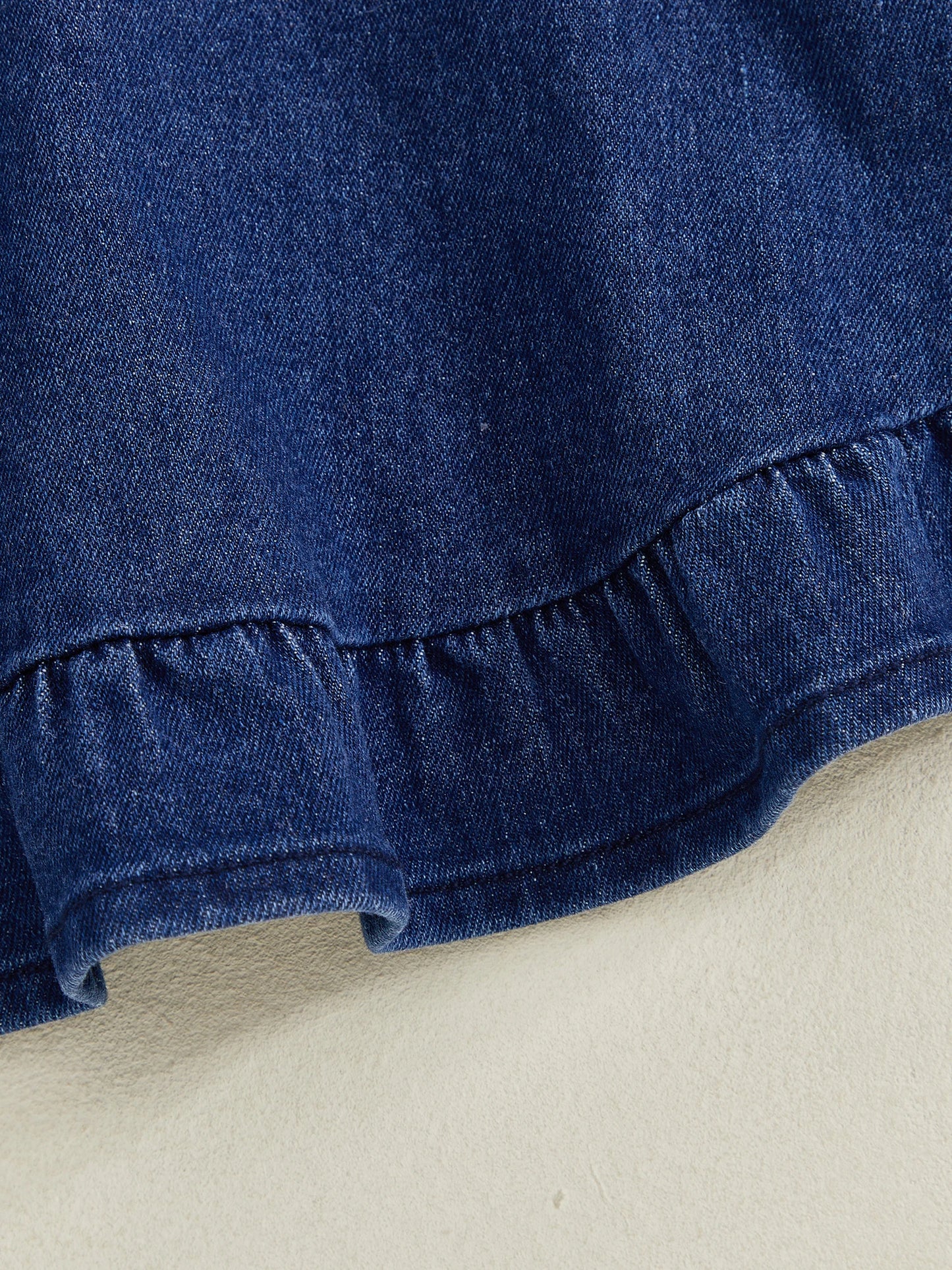 Baby Toddler Girl Denim Dress Long Puff Sleeve Button Down A-Line Dress Ruffle Dress