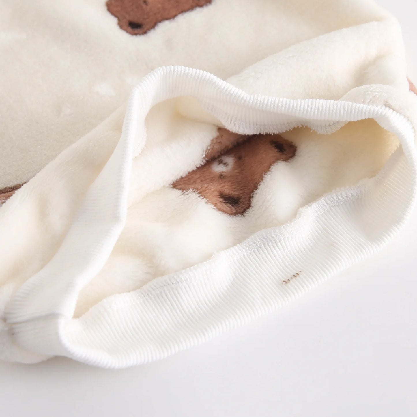 Baby Toddler Boy Girl 2Pcs Winter Clothes Set Thick Warm Pullover Top Pant Suit Bear Print Fleece Two Piece Jogger Set Outfit