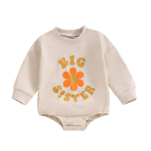 Load image into Gallery viewer, Baby Girl Sister Matching Romper Outfits Letter &amp; Flower Print Long Sleeve Bodysuit
