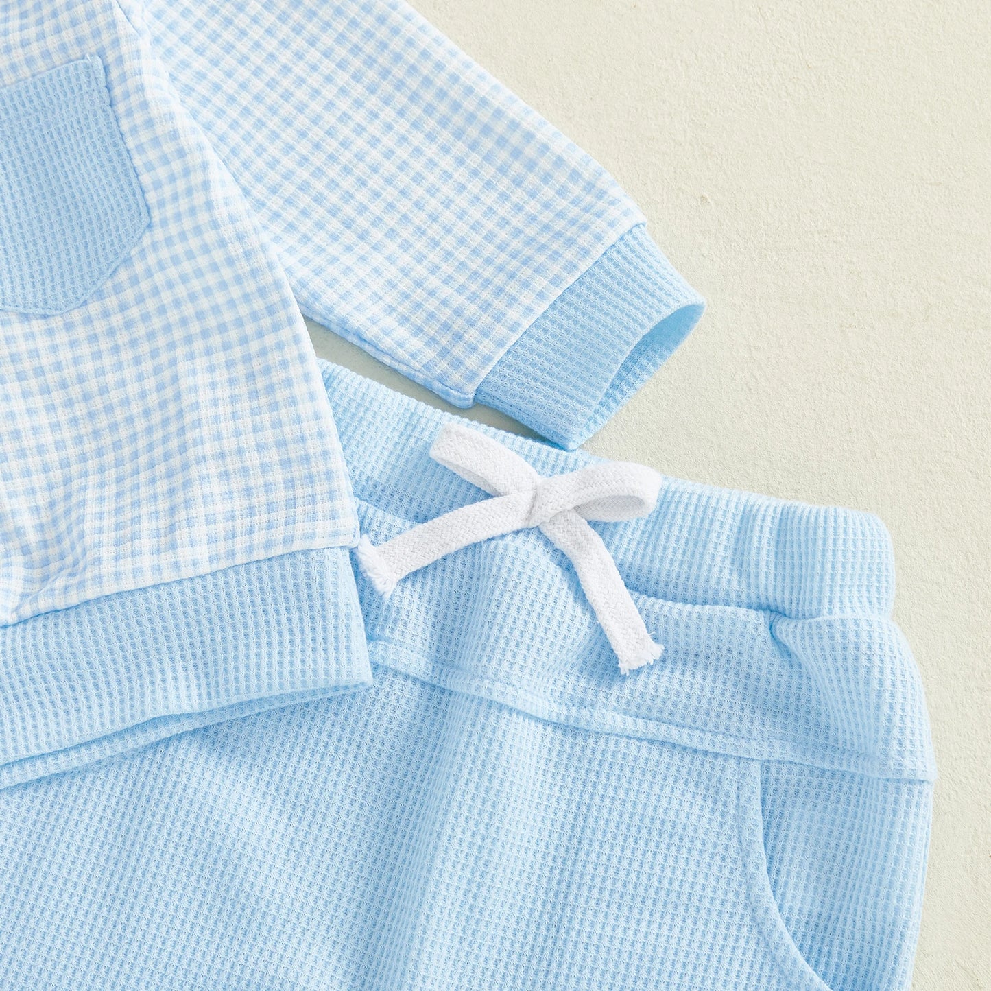 Baby Toddler Boys 2Pcs Outfit Long Sleeve Plaid Collared Top + Jogger Pants Set