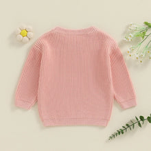 Load image into Gallery viewer, Toddler Kids Girl Big Sister Sweater Cute Long Sleeve Letter Embroidery Knit Pullover Loose Top
