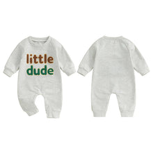 Load image into Gallery viewer, Baby Boys Mama&#39;s Boy / Little Dude Fall Romper Letter Embroidery Long Sleeve Crew Neck Full Length Jumpsuit
