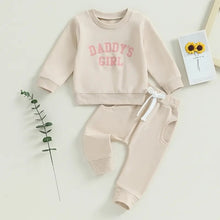 Load image into Gallery viewer, Baby Toddler Girls 2Pcs Outfit Long Sleeve Daddys Girl Pullover Crewneck Top and Elastic Pants Set
