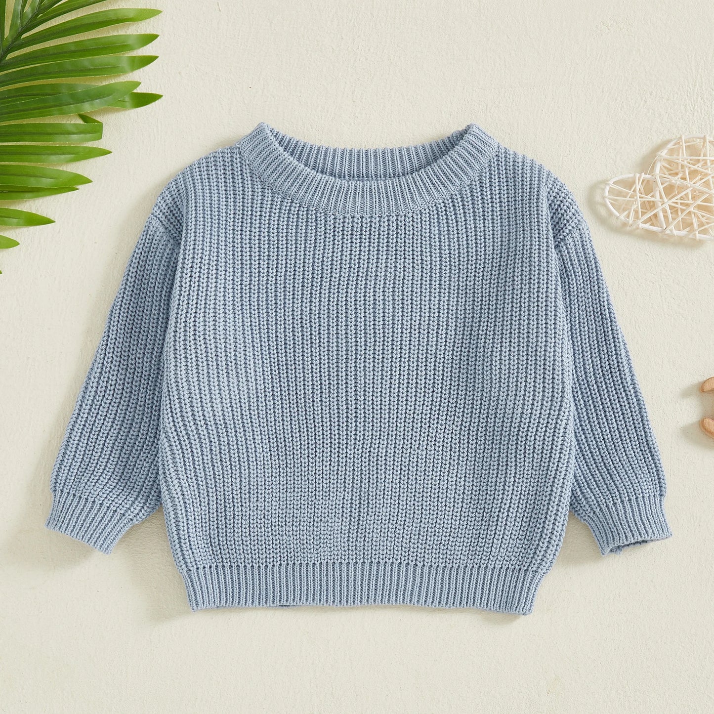 Baby Toddler Kids Girl Boy Knitted Long Sleeve Sweater Solid Loose Pullover Casual Tops Children Knitwear Clothes