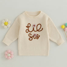 Load image into Gallery viewer, Toddler Baby Kids Girl Chunky Knit Sweater Top Little Sister Lil Sis Print Letters
