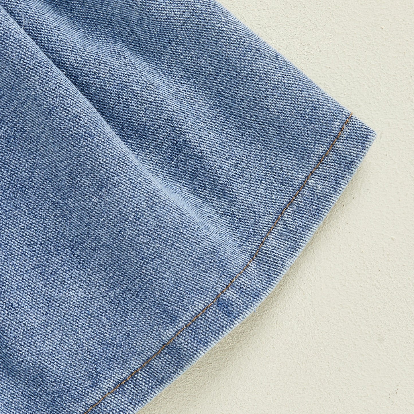 Toddler Kids Girls 2Pcs Denim Set Solid Color V-Neck Button Down Vest and Pleated Skirt 2 Piece Outfit