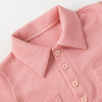 Baby boy Waffle Short Sleeve Romper