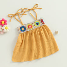 Load image into Gallery viewer, Baby Toddler Kids Girl Dress Crochet Embroidery Tie-Up Strap Cami

