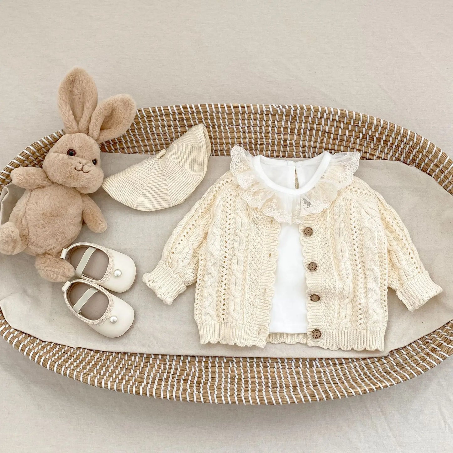 Baby Toddler Girl Sweater Cardigan Winter Clothes Long Sleeve Knitwear Warm Thick Button Up Knit Top