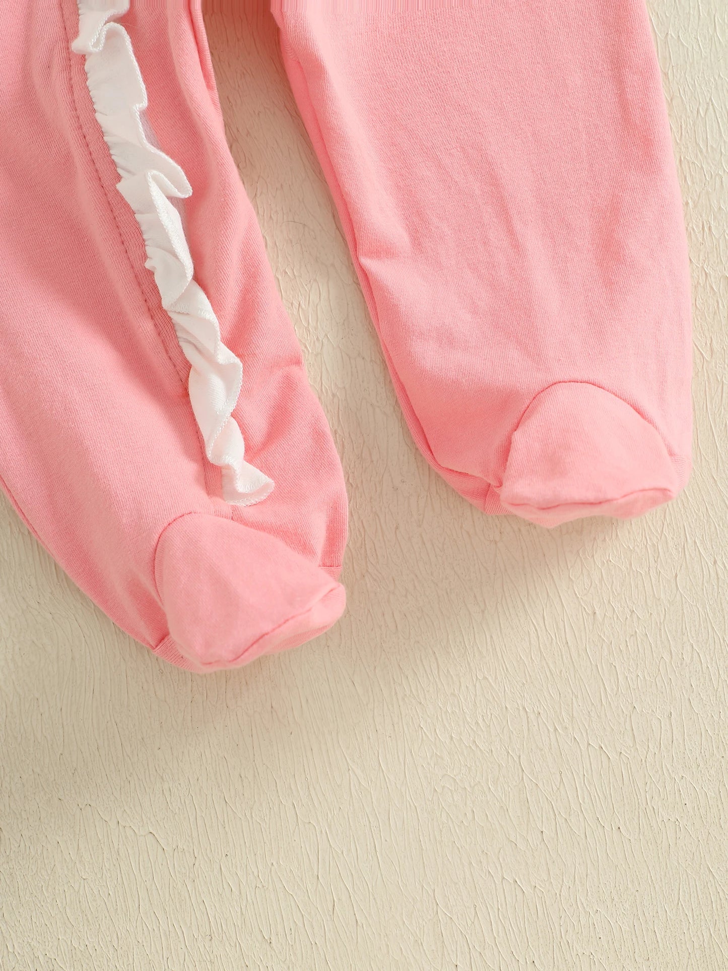 Baby Girls 2Pcs Footies Rompers Golf Embroidered Long Sleeve Round Neck Infant Fall Jumpsuits with Headband Set