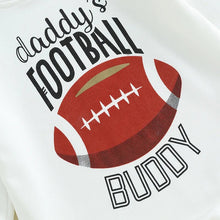 Load image into Gallery viewer, Baby Boy Girl Football Romper Long Sleeve Letter Print Daddy&#39;s Football Buddy Bodysuit

