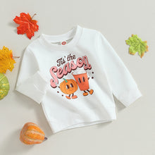 Load image into Gallery viewer, Baby Toddler Girls Boys Fall Clothes Pumpkin Tis the Season Print Crew Neck Long Sleeve Tops
