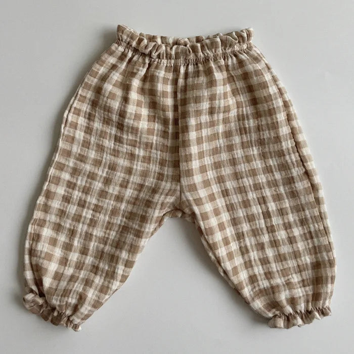 Baby Toddler Boys Girls Muslin Pants Casual Lantern Pants Long