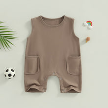 Load image into Gallery viewer, Baby Girls Boys Romper Summer Tank Top Round Neck Casual Solid Cotton Jumpsuit
