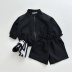 Lightweight Zipper Shorts Jogger Set