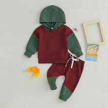 Load image into Gallery viewer, Baby Toddler Boy 2Pcs Outfits Contrast Color Long Sleeve Hoodie and Elastic Waist Pants
