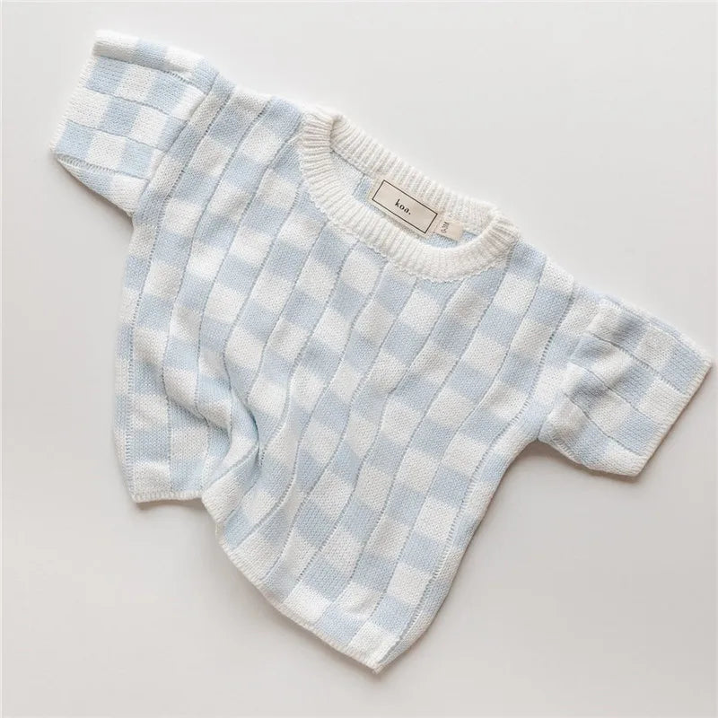 Checkered Knitted Resort Set