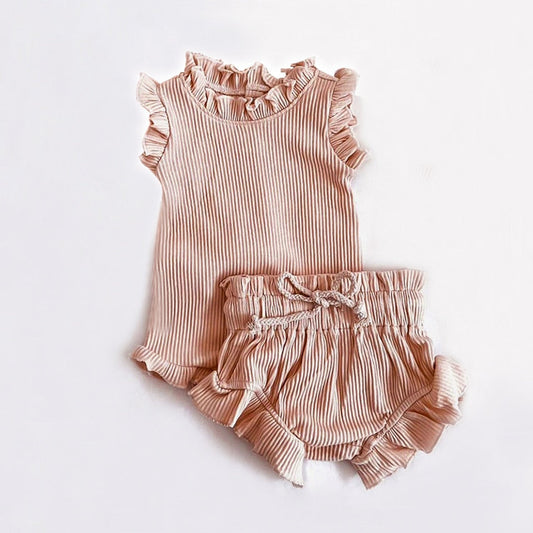 Ruffle Romper Shorts Set