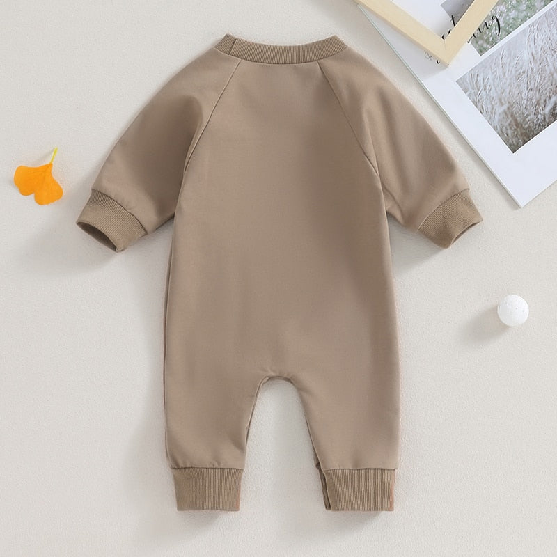 Baby Boy Girl Rompers Western Bull Head Letter Print Long Sleeve Jumpsuit Fall Clothes