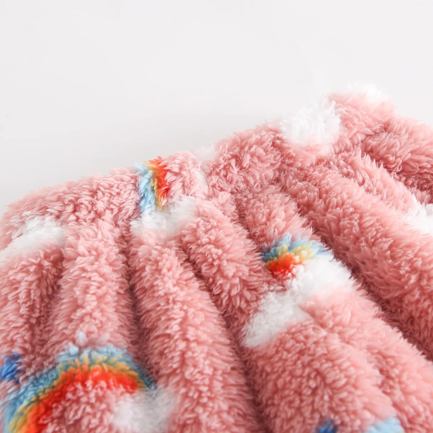 Baby Toddler Girl 2Pcs Winter Clothes Jogger Set Rainbow Print Fleece Pullover Top Pant Suit Clothes Thick Warm Outfit