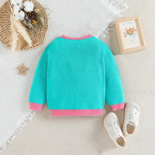 Load image into Gallery viewer, Baby Toddler Girls Boys Autumn Knit Sweater Long Sleeve Crewneck Contrast Color Knitwear Pullover Tops
