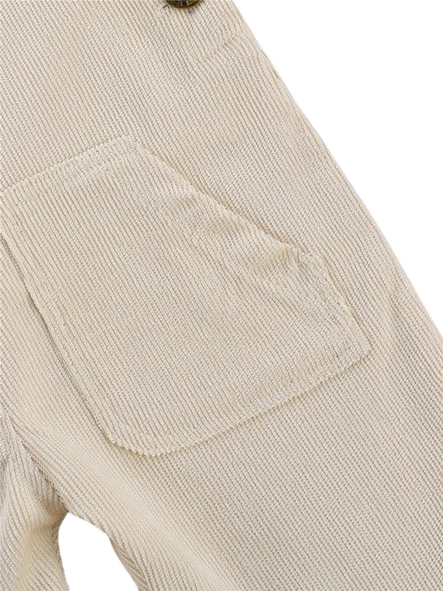 Baby Toddler Boys Girls Suspender Pants Jumpsuit With Buttons Fit Solid Color Overalls Romper