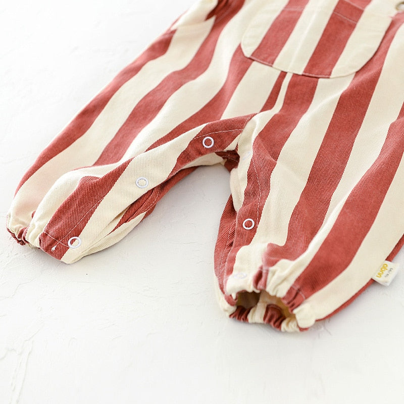 Teddy Bear Stripe Jumpsuit Romper