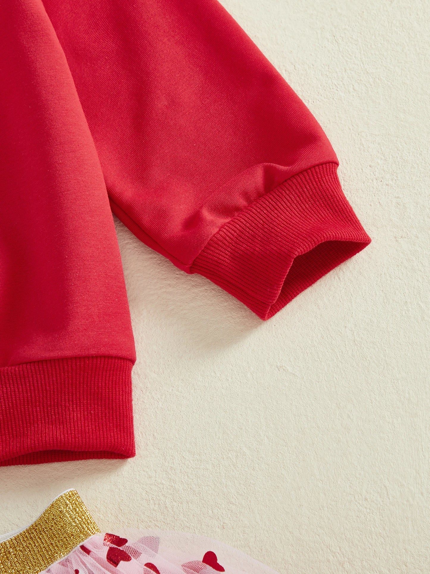 Baby Toddler Girls 2 Pcs XOXO Outfits Bow Letter Embroidery Long Sleeve Crew Neck Top and Heart Patterned Elastic Waist Tulle Tutu Skirt Set