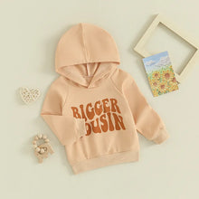 Load image into Gallery viewer, Baby Toddler Kids Boys Girls Hoodie Long Sleeve Hooded Letters Print Little Bigger Cousin Pullover Top
