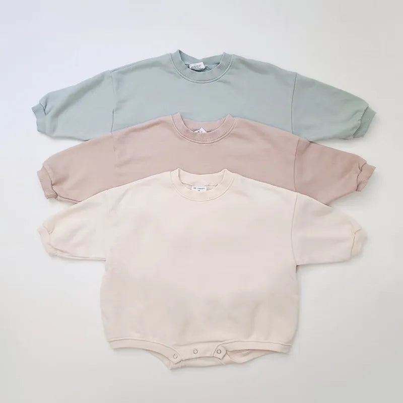 Kids Solid Sweatshirt Romper