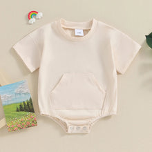 Load image into Gallery viewer, Baby Boy Girl Summer Clothes Bubble Romper Bodysuit Pocket Short Sleeve Oversize Jumpsuit
