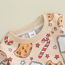 Load image into Gallery viewer, Baby Toddler Boys Girls 2Pcs Christmas Clothing Cookie Candy Cane Milk Long Sleeve Crewneck Elastic Pants Set
