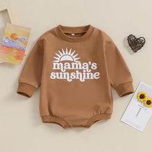 Load image into Gallery viewer, Baby Boy Girl Mama&#39;s Sunshine Letters Sun Print Bubble Romper Long Sleeve Jumpsuit
