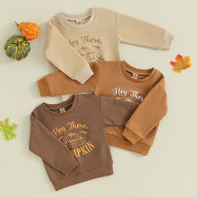 Load image into Gallery viewer, Baby Toddler Kids Boys Girls Long Sleeve Crew Neck Hey There Little Pumpkin Letters Pullover Top Clothes
