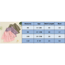 Load image into Gallery viewer, Baby Toddler Girls Autumn A-line Princess Poof Long Sleeve Crewneck Solid Color Button Dress
