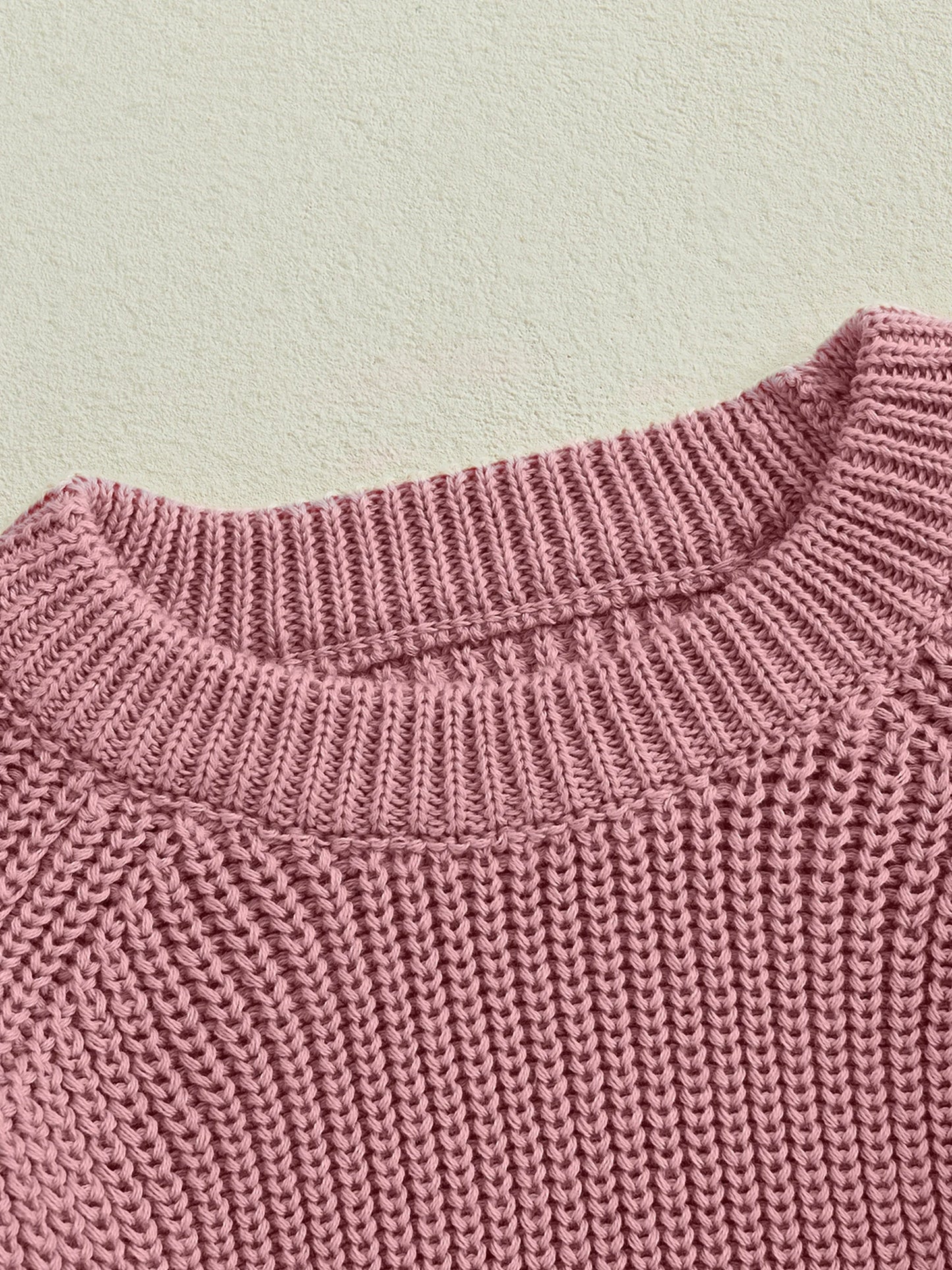 Baby Toddler Boys Girls Knit Sweater Long Sleeve Round Neck Solid Color Pullover Fall Top