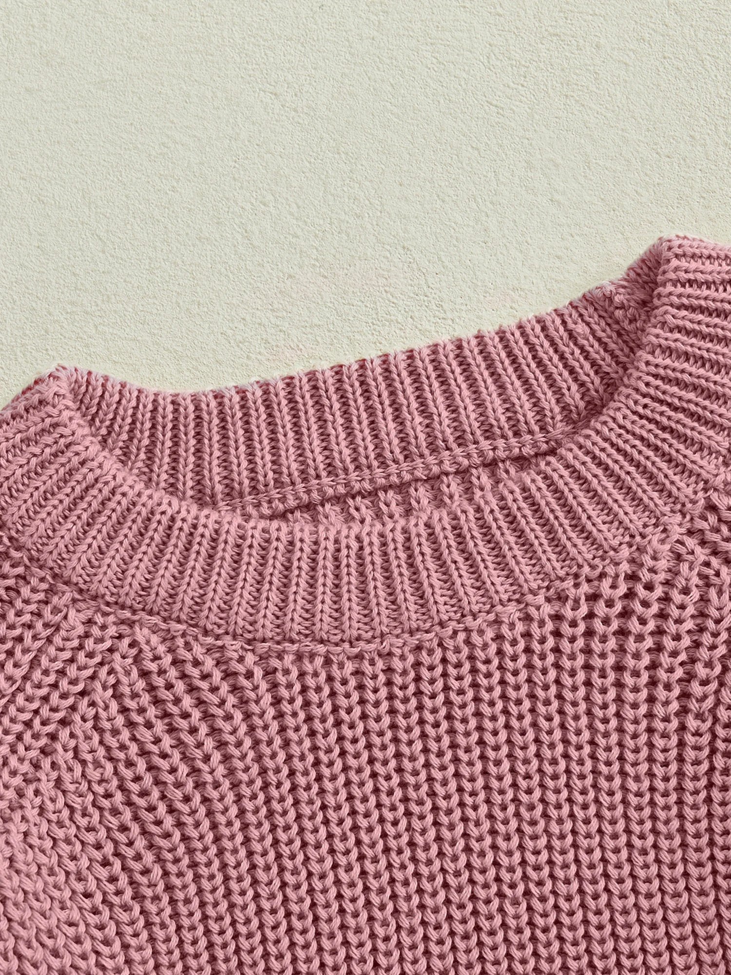 Baby Toddler Boys Girls Knit Sweater Long Sleeve Round Neck Solid Color Pullover Fall Top