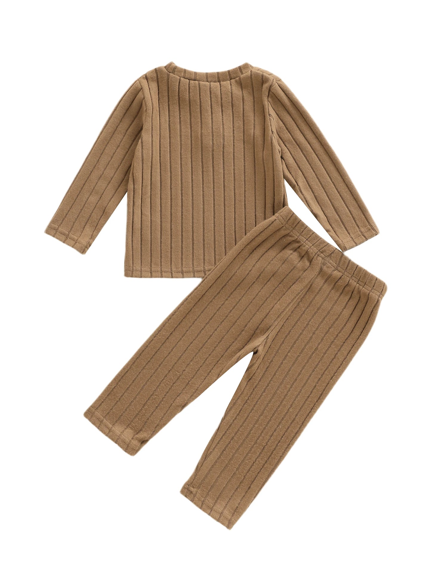 Baby Toddler Girls 2Pcs Clothing Set Long Sleeve Flower Top with Solid Color Pants Outfit