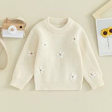 Load image into Gallery viewer, Baby Toddler Girls Sweaters Clothes Flower Embroidery Knitted Loose Top
