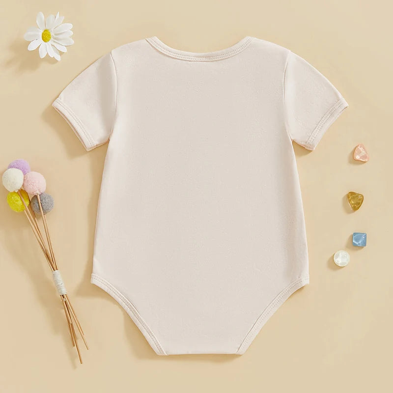 Baby Boys Girls After Every Storm Comes A Rainbow / The Best Miracles Take A Little Time Cotton Bodysuit Classic Short Sleeve Round Neck Rainbow Print Playsuit Romper Bodysuit