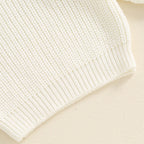 Baby Girl Birthday Sweater One Casual Floral Flowers Letter Embroidery Warm Long Sleeve Knitted Pullover Infant Knitwear Top