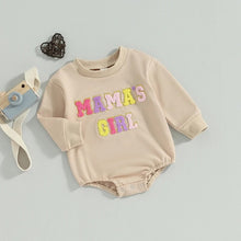 Load image into Gallery viewer, Baby Toddler Kids Girls Long Sleeve Crew Neck Letters Mama&#39;s Girl Pullover Top or Romper
