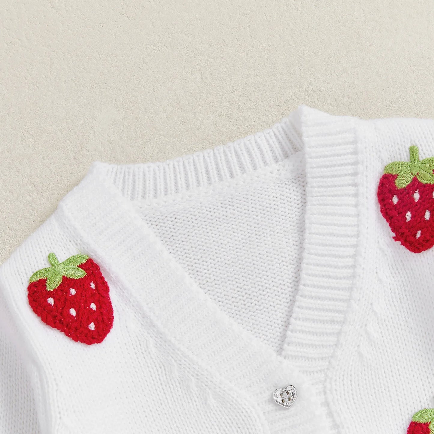 Baby Toddler Girls Sweater Casual Crocheted Strawberries Infant Button Cardigan Knitwear Warm Clothes Sweater