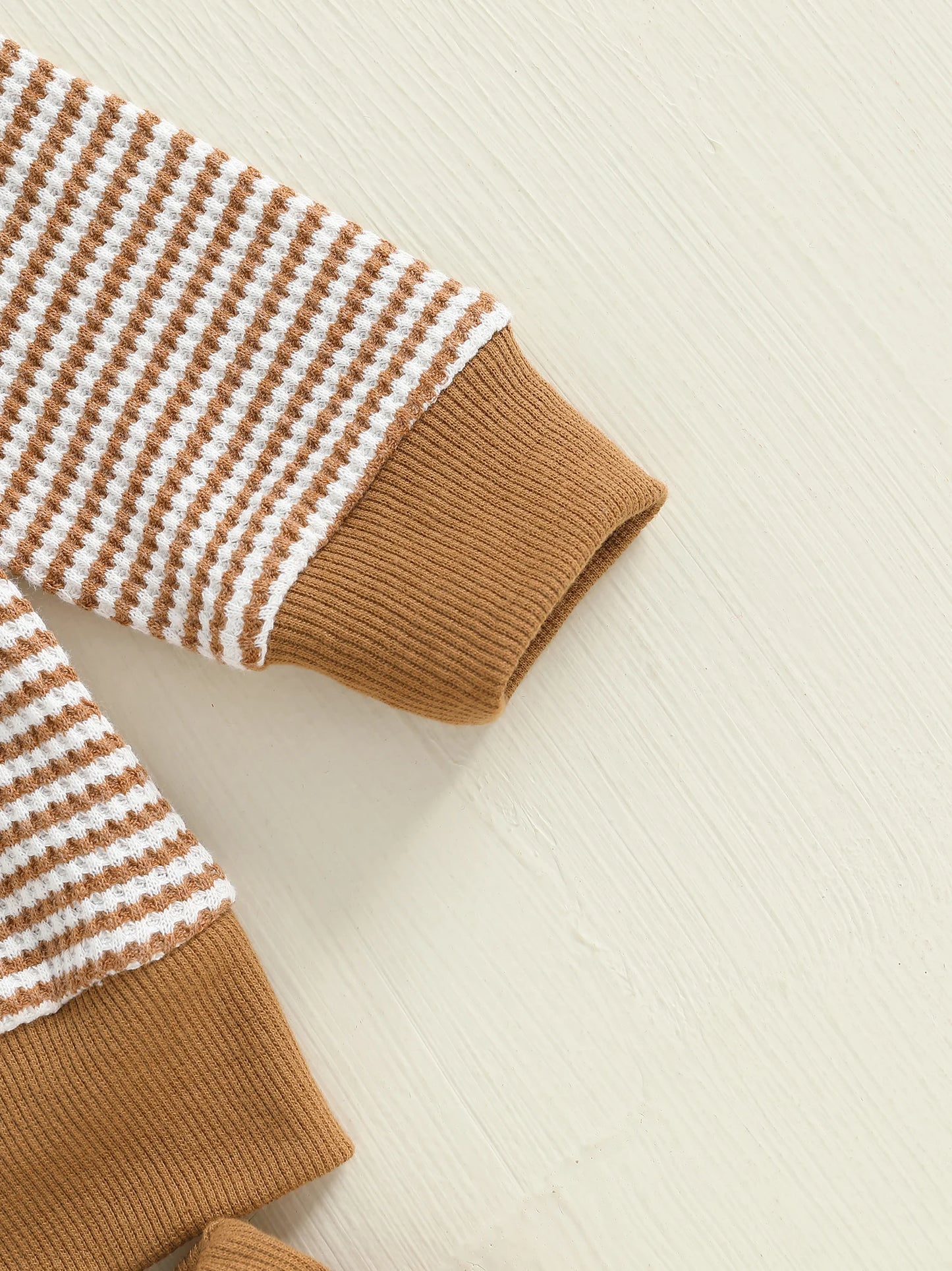 Baby Toddler Girls Boys 2Pcs Thanksgiving Outfits Turkey Embroidery Striped Long Sleeve Top and Elastic Pants Jogger Set